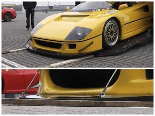 Ferrari F40 LM Barchetta One-Off Bumper Scrapping: Disastrous Unloading - Video