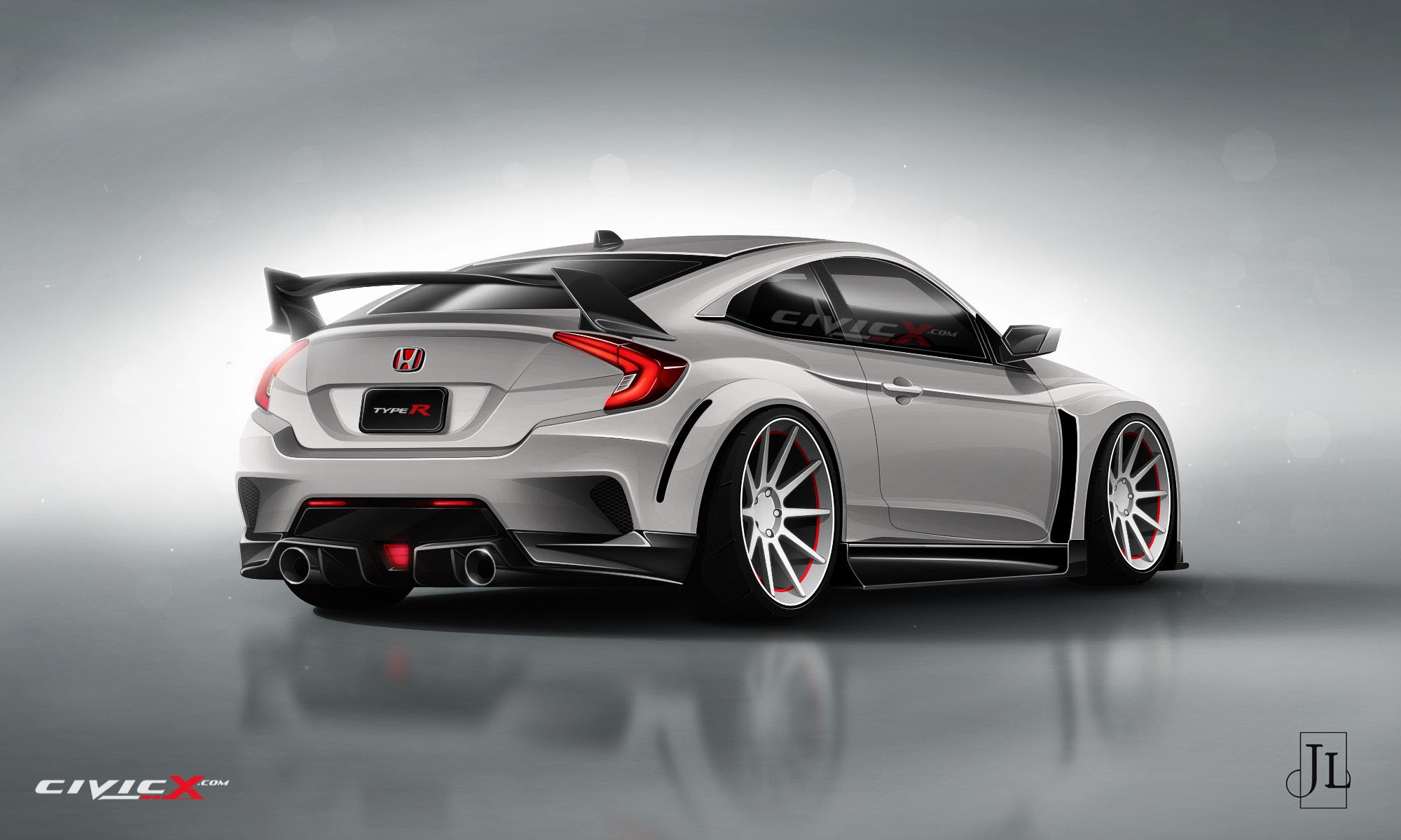 2017 Honda Civic Coupe Rendered in Vanilla and Super-Hot Type R ...