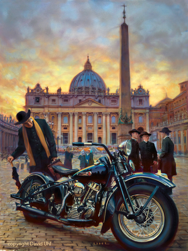 Harley-Davidson and the Vatican Art by David Uhl - autoevolution