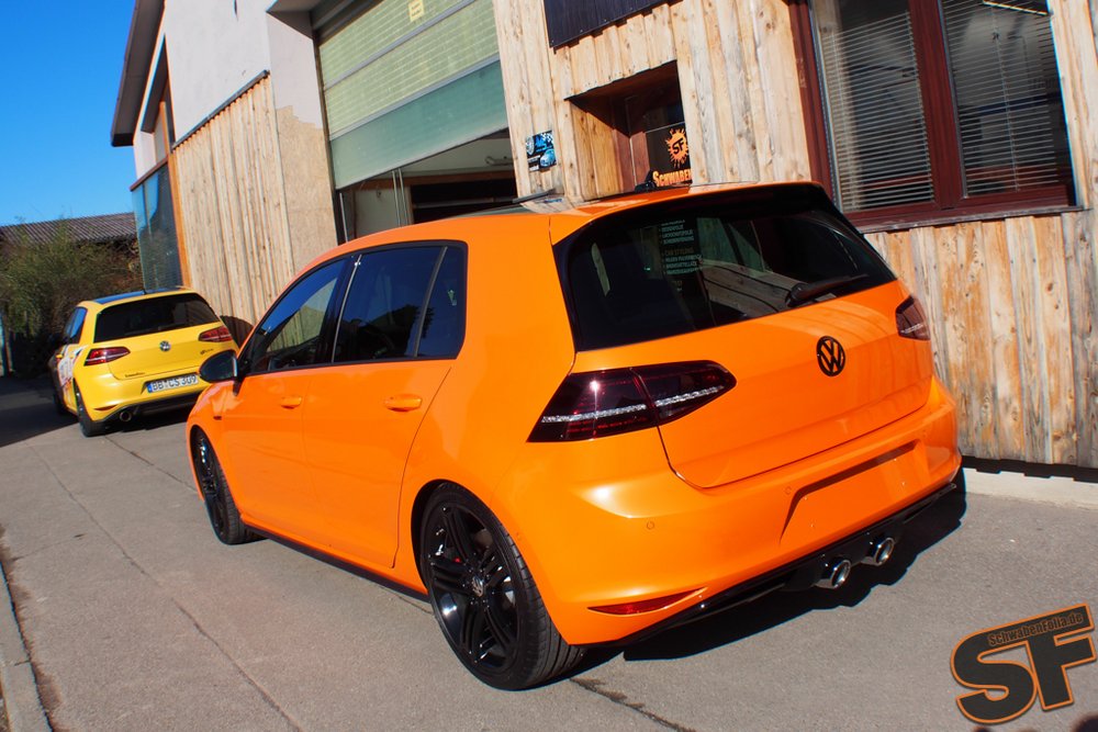 VW Golf 7 GTI Gets Toxic Orange Wrap - autoevolution