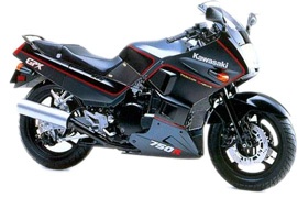 All KAWASAKI GPX models and generations by year, specs reference 