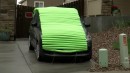 Pool noodles as car hail protection