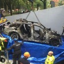 Jon Olsson posted the image of his former car after it burnt to the ground on Instagram