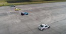 1000 hp BMW M5 vs three rallycross cars