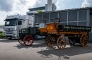 Modern Actros Alonside a 1896 and a 1897 Lastwagen