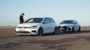 VW Golf R drag race versus Audi RS 3