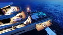 Oxo Catamaran Aft Decks (Night)