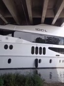 Custom superyacht Idol crashes into underbridge during high-tide crossing
