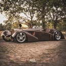 1937 Bugatti Type 57SC Roadster turned into 24k gold-infused Hot Rod render by adry53customs on Instagram