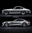 1955 Mercedes-Benz 300 SL Gullwing AMG GT rendering by spdesignsest