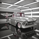 1956 Chevrolet C10 Monik SEMA Show pickup truck rendered by personalizatuauto on Instagram
