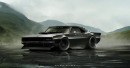 1960s Dodge Charger rendered as futuristic muscle car