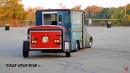 Twin-turbo patina 1963 Divco Milk Truck drag races at Hot Rod Drag Week 2021
