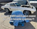 1964 Chevy Corvette Decepttion 5.2 Lamborghini V10 engine swap restomod render by karanadivi