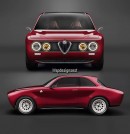 1965 Alfa Romeo Giulia GT Tonale Concept restomod rendering by spdesignsest
