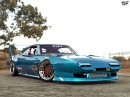 1969 Dodge Charger Daytona turned into JDM drift car and Toyota 2JZ-swapped render by abimelecdesign on Instagram