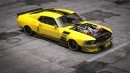 1969 Mustang Boss 302 "Yellow Angel" Gets Digital Widebody Twin-Turbo Makeover