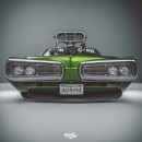 1970 Dodge Coronet Super Bee "The Hulk" rendering