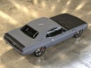 1971 Plymouth Barracuda hellephant CGI to reality by personalizatuauto