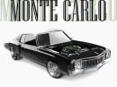 1972 Chevrolet Monte Carlo rendering by Abimelec Arellano