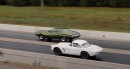 1962 Chevrolet Corvette vs. 1972 Ford Torino drag race