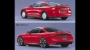 1995 Mitsubishi Eclipse "Melted Cheese" Gets Modern Redesign Rendering