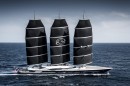 The Black Pearl is a custom, sail-assisted megayacht delivered by Oceanco in 2018