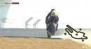 Bradley Smith jumps over a gravel patch