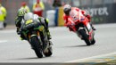 Cal Crutchlow in second position, riding with a broken shin