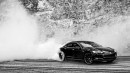 Tesla Model S monster burnout