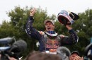 Marc Coma cheering his new Dakar triumph