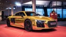 2016 Audi R8 V10 Plus Gets Official Chrome Gold Wrap
