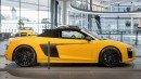 Yellow and Carbon Audi R8 Spyder Arrives at Audi Forum