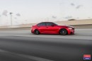 2017 BMW M3 Facelift in Red Gets Custom Vossen Wheels