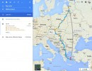 Shortest route from Riga to Mykonos via Google Maps