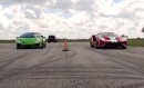 2018 Ford GT Drag Races Lamborghini Huracan RWD Spyder