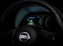 2018 Nissan Leaf steering wheel and instrument cluster