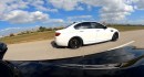 BMW M5 F10 with bolt-on mods drag races a Ford Mustang GT 5.0 E85