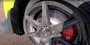 Ford Mustang Shelby GT500 broken carbon fiber wheel