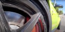 Ford Mustang Shelby GT500 broken carbon fiber wheel