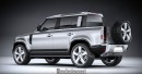 2020 Land Rover Defender pickup truck rendering