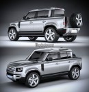 2020 Land Rover Defender pickup truck rendering