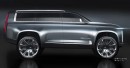 Smooth Cadillac Escalade ideation sketch by GM Design