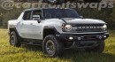 2021 Ford Bronco and GMC Hummer EV Swap Faces (rendering)