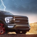 2021 Ford F-150 SVT Lightning Imagined With GT500 Engine and Red Wheels