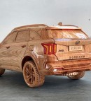 Wooden model of the 2021 Kia Sorento