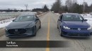 2021 Mazda3 2.5 Turbo Takes on Golf R in Drag Race, DSG Makes a Difference
