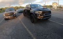 2021 Ram 1500 TRX Drag Races Supercharged Ford F-150