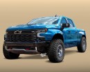 2022 Chevrolet Silverado ZR2 render with lift kit and off-road wheels by abimelecdesign on Instagram