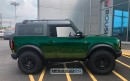 2022 Ford Bronco Eruption Green and Hot Pepper Red Metallic rendered with white tops